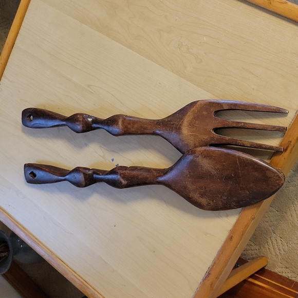 Vintage 60s wooden untensils - Picture 3 of 3